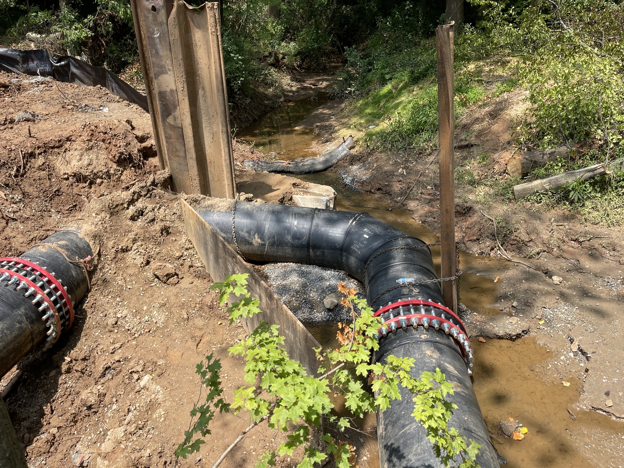 Plan showing the relocation of the 48-inch water transmission main along Old Alabama Road